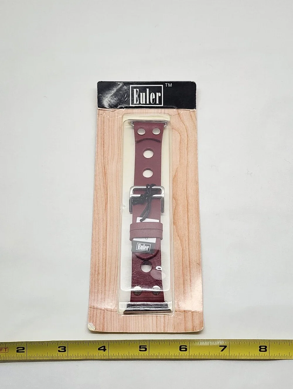 Euler Maroon calfskin leather watch strap for Apple Watch